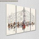 Canvas print Fashion People four panels, side