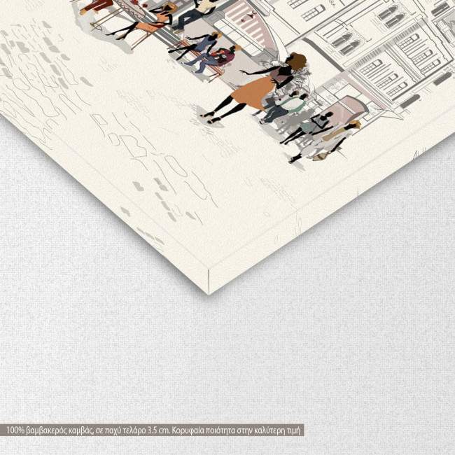 Canvas print Fashion People four panels, detail