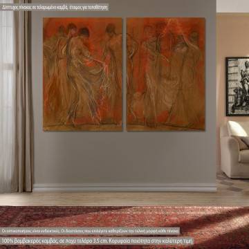 Canvas print The dance of the Muses, Gizis, two panels