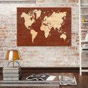 Canvas print Red Bricks World Map