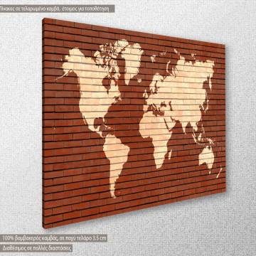 Canvas print Red Bricks World Map 2