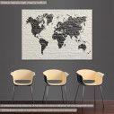 Canvas print  White Bricks Embed World Map