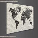 Canvas print  White Bricks Embed World Map, side