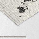 Canvas print  White Bricks Embed World Map, detail