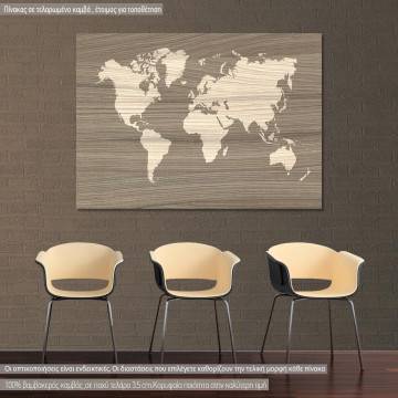 Canvas print Fine wood World Map