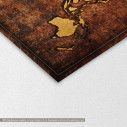 Canvas print world map rusty gold, detail