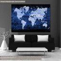 Canvas print Bricks world map multicolor