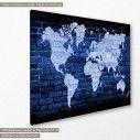 Canvas print Bricks world map multicolor, side