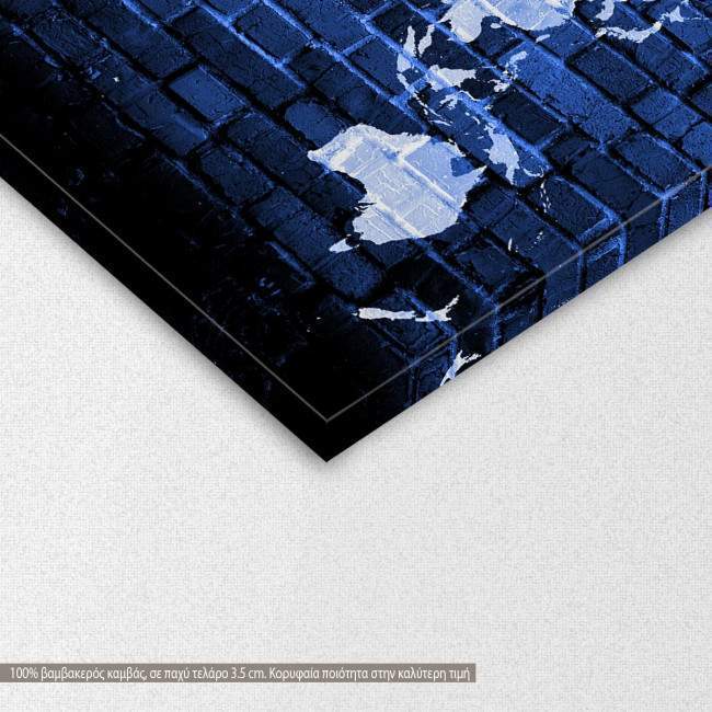 Canvas print Bricks world map multicolor, detail