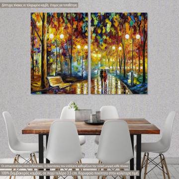 Canvas print Rain reflections, two panels