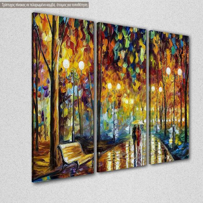 Canvas print Rain reflections,  3 panels, side