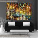 Canvas print Rain reflections, four panels