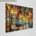 Canvas print Rain reflections, four panels, side