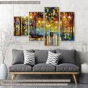 Canvas print Rain reflections four panels