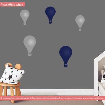 Kids wall stickers hot air balloons, onecolor