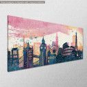 Canvas print Watercolor monuments I, panoramic, side