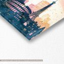 Canvas print Watercolor monuments I, panoramic, detail