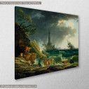 Canvas print A storm on a mediterranean coast by C. J. Vernet, side