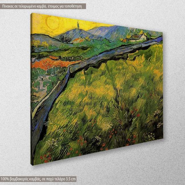 Canvas print Field of spring wheat at sunrise by V. van Gogh, side