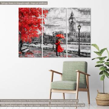 Canvas print Couple in London II,  3 panels