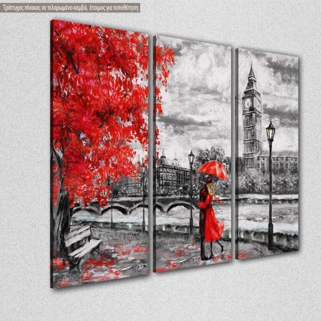 Couple in London II, τρίπτυχος πίνακας σε καμβά, κοντινό