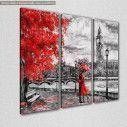 Canvas print Couple in London II,  3 panels, side