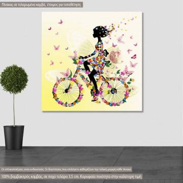 Πίνακας σε καμβά Girl on a bicycle ii