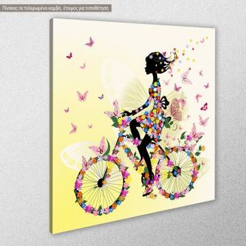 Πίνακας σε καμβά Girl on a bicycle ii 2