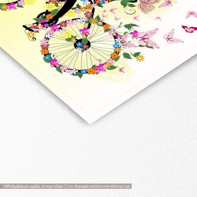 Πίνακας σε καμβά, Girl on a bicycle ii, γωνία