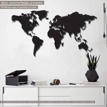Παγκόσμιος χάρτης 3d design plexiglas world map