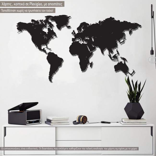World map 3d design plexiglas world map