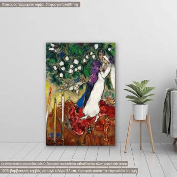 Canvas print The three candles, Chagall M