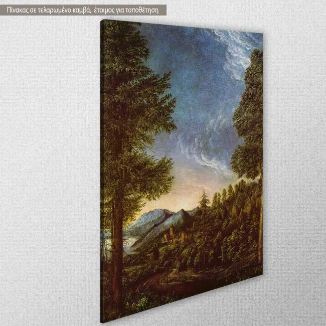 Canvas print Danube landscape near Regensburg by A.  Altdorfer, side