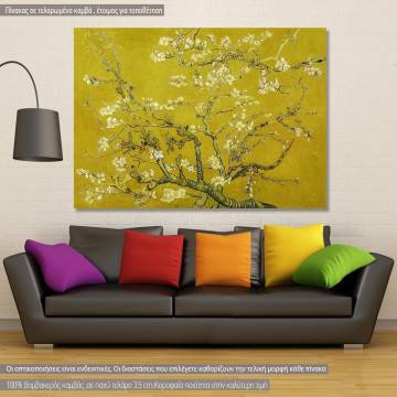 Canvas print Blossoming almond tree (yellow), van Gogh Vincent