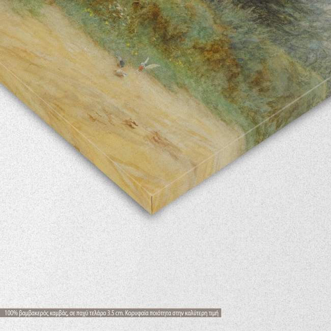 Canvas print An old cottage by Allingham H., detail