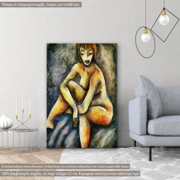 Πίνακας σε καμβά Young naked woman