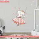 Kids wall stickers Kitty swing.