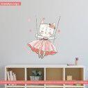 Kids wall stickers Kitty swing.