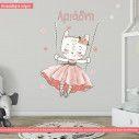 Kids wall stickers Kitty swing.