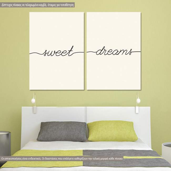 Canvas print Sweet dreams minimal, two panels