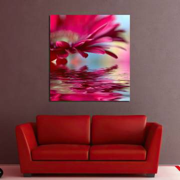Canvas print Flower reflections (red)