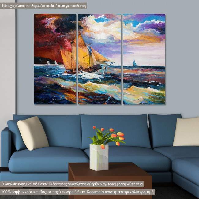 Canvas print The wind,  3 panels
