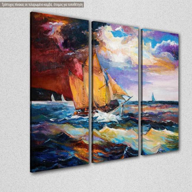 Canvas print The wind,  3 panels, side