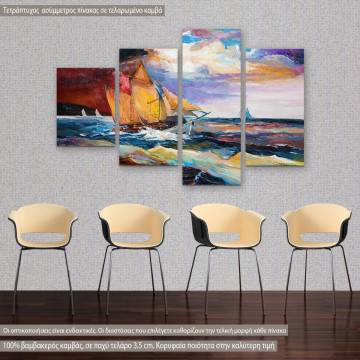 Canvas print  The wind four panels