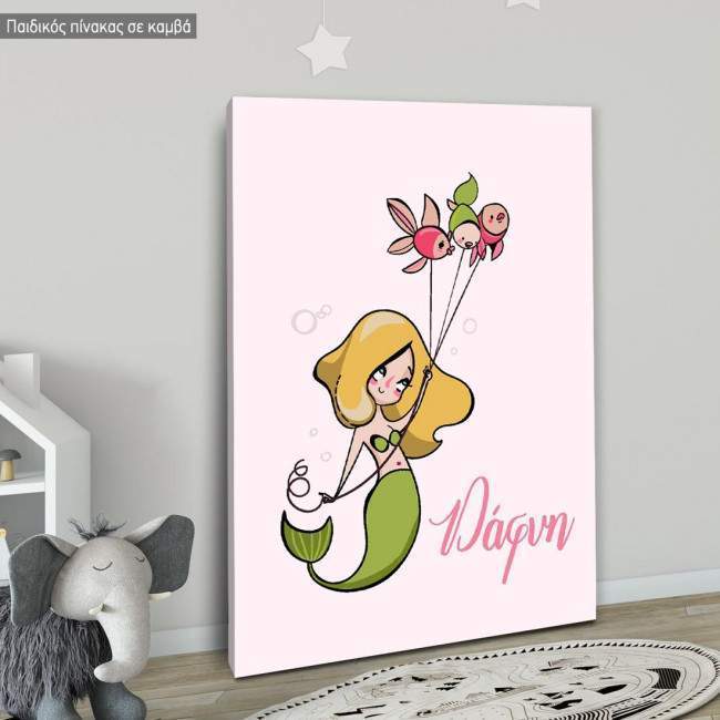 Kids canvas print Mermaid, design V