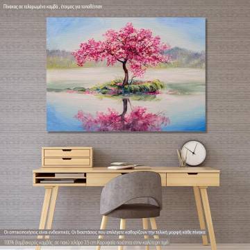 Πίνακας σε καμβά Ανθισμένη κερασιά, Oriental cherry tree
