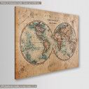 Canvas print Old world map in hemispheres, side