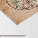 Canvas print Old world map in hemispheres, detail
