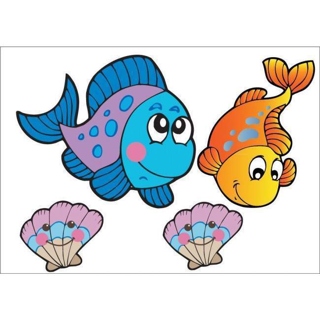 Kids wall stickers with Baby sea animals