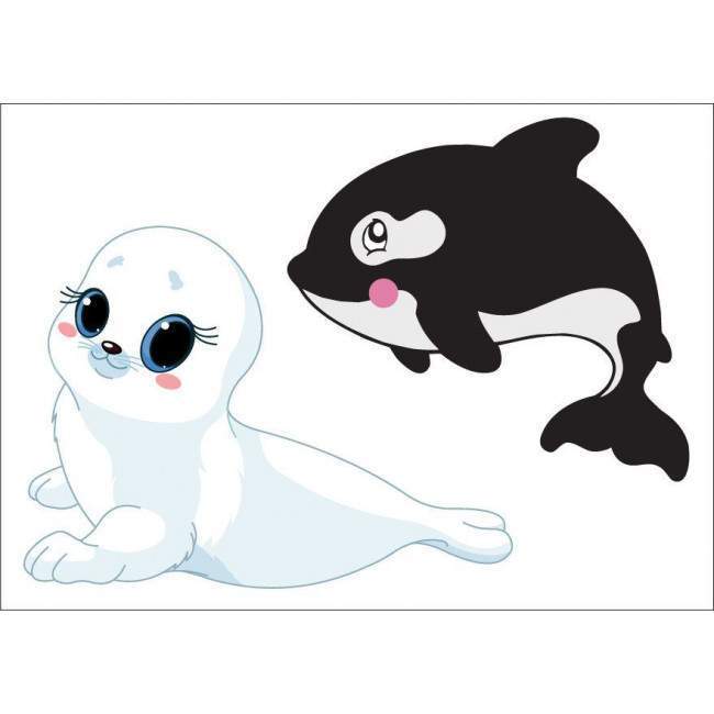 Kids wall stickers with Baby sea animals